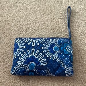 blue wristlet bag